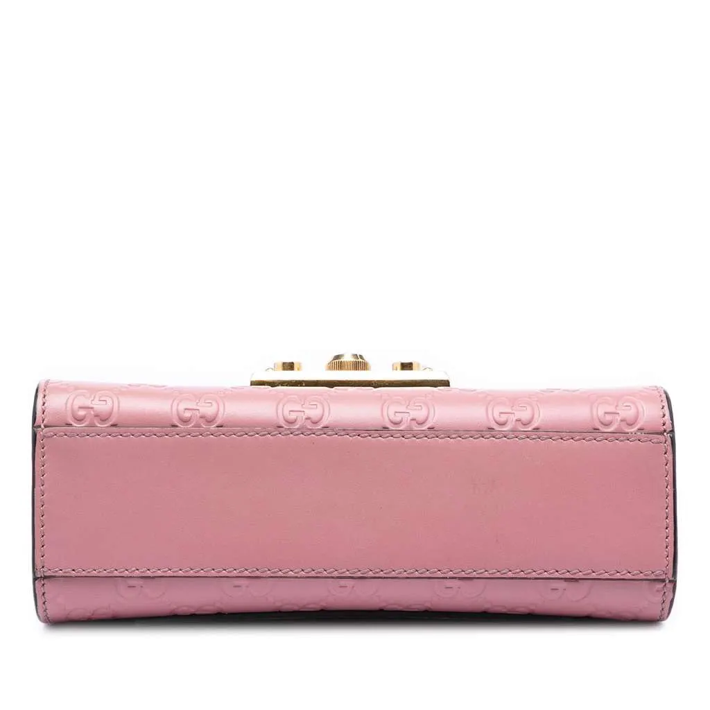 Gucci Small Guccissima Padlock Crossbody Pink Leather Very good - Inside View