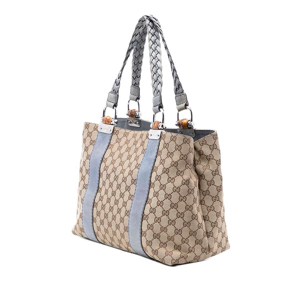 Gucci GG Canvas Bamboo Libeccio Tote Beige Very good condition - Back View