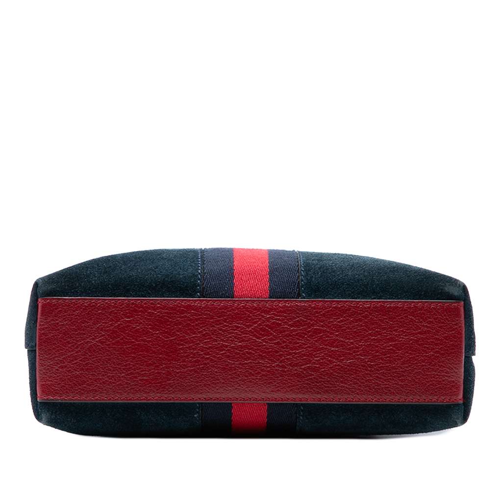 Gucci Small Suede Web Ophidia Dome Crossbody Blue Leather Very good condition - Inside View