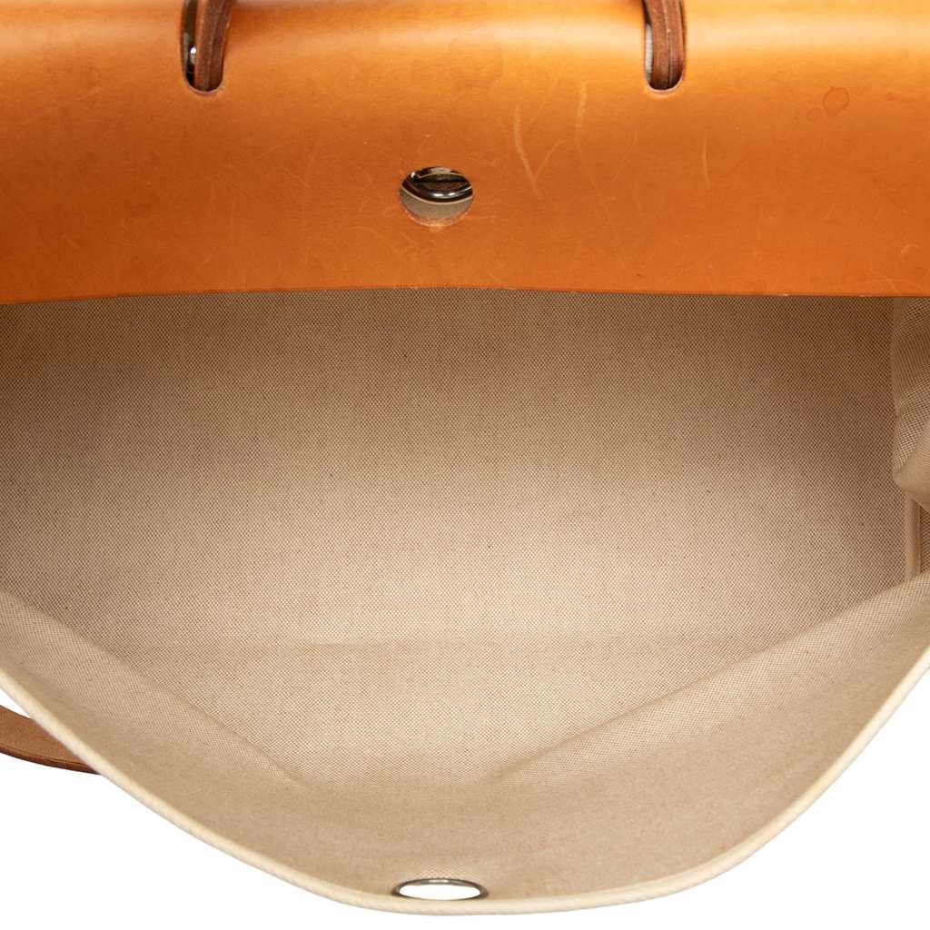 Hermès Toile and Vache Hunter Herbag Zip Cabine 50 Beige Canvas Good condition - Model View