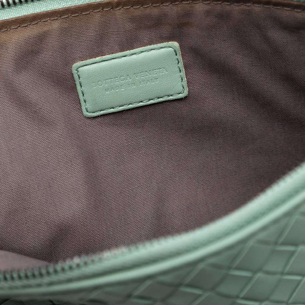 Bottega Veneta Nappa Intrecciato Clutch Green Leather Very good condition - Box View