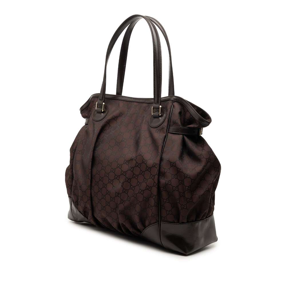 Gucci GG Nylon Full Moon Tote Brown Very good condition - Back View