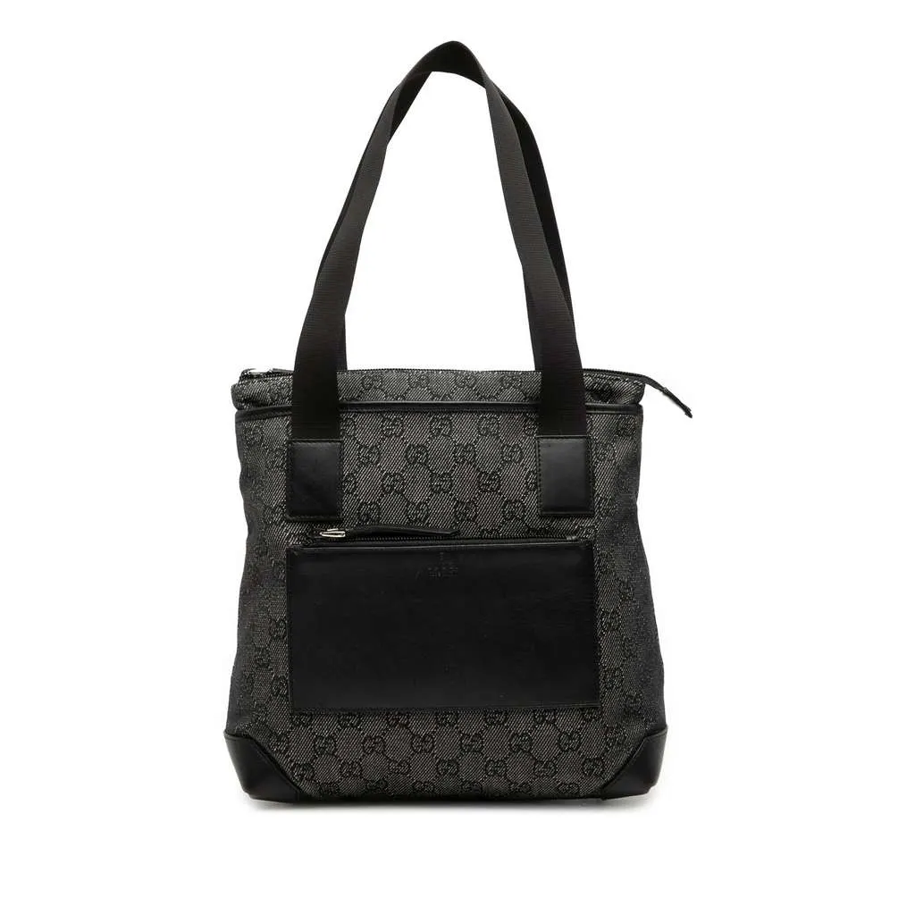 Gucci GG Denim Tote Black Denim Very good - Front View