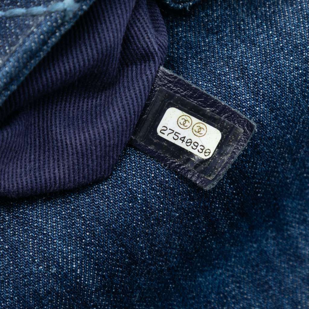 Chanel Small Quilted Denim Coco Top Handle Bag Blue Denim Very good condition - Box View