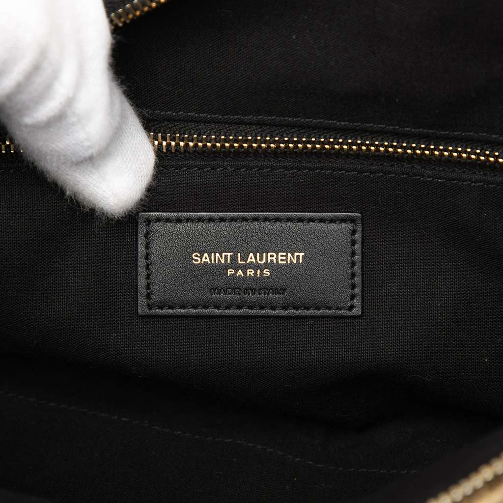 Saint Laurent Woven Raffia Le Tuc Logo Shoulder Bag Beige Very good condition - Box View