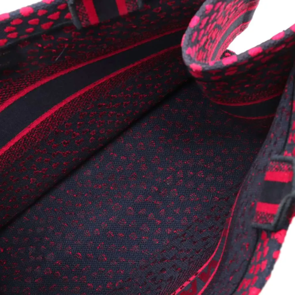 Dior Medium Canvas Pop Hearts I Love Paris Book Tote Red Canvas Very good - Inside View
