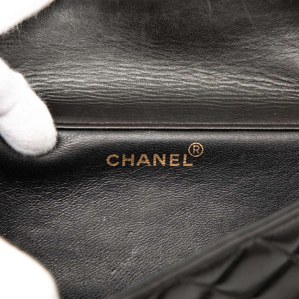 Chanel Small Quilted Lambskin Double Sided Flap Black Leather Very good condition - Box View