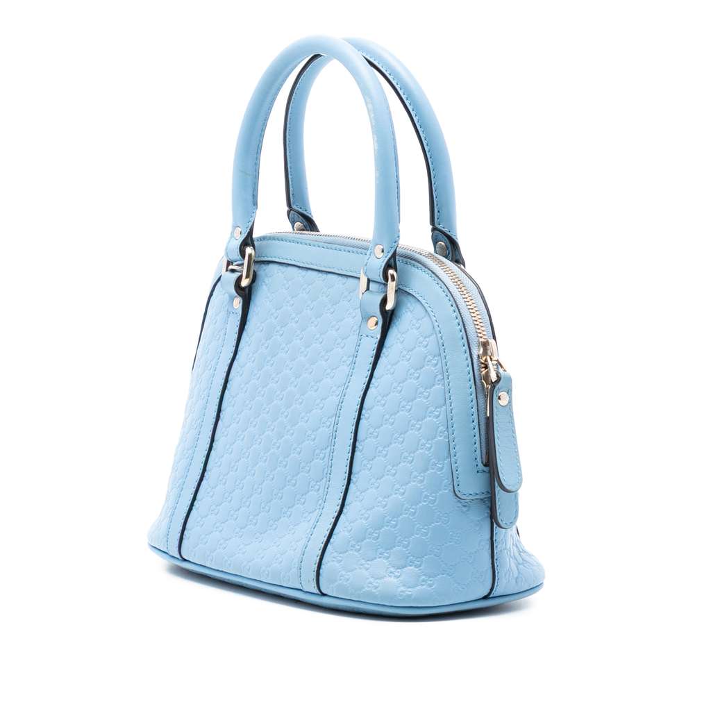 Gucci Mini Microguccissima Dome Satchel Blue Leather Very good condition - Back View