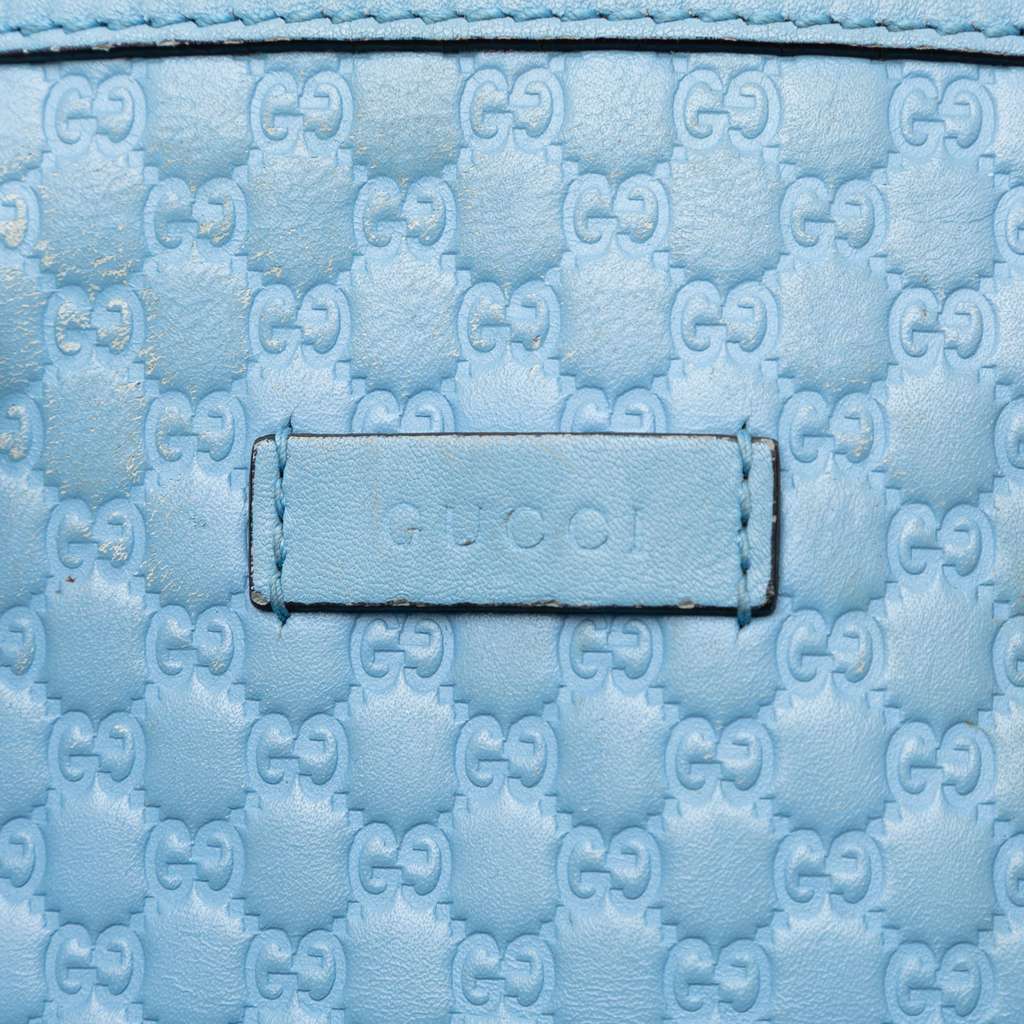 Gucci Mini Microguccissima Dome Satchel Blue Leather Very good condition - Box View