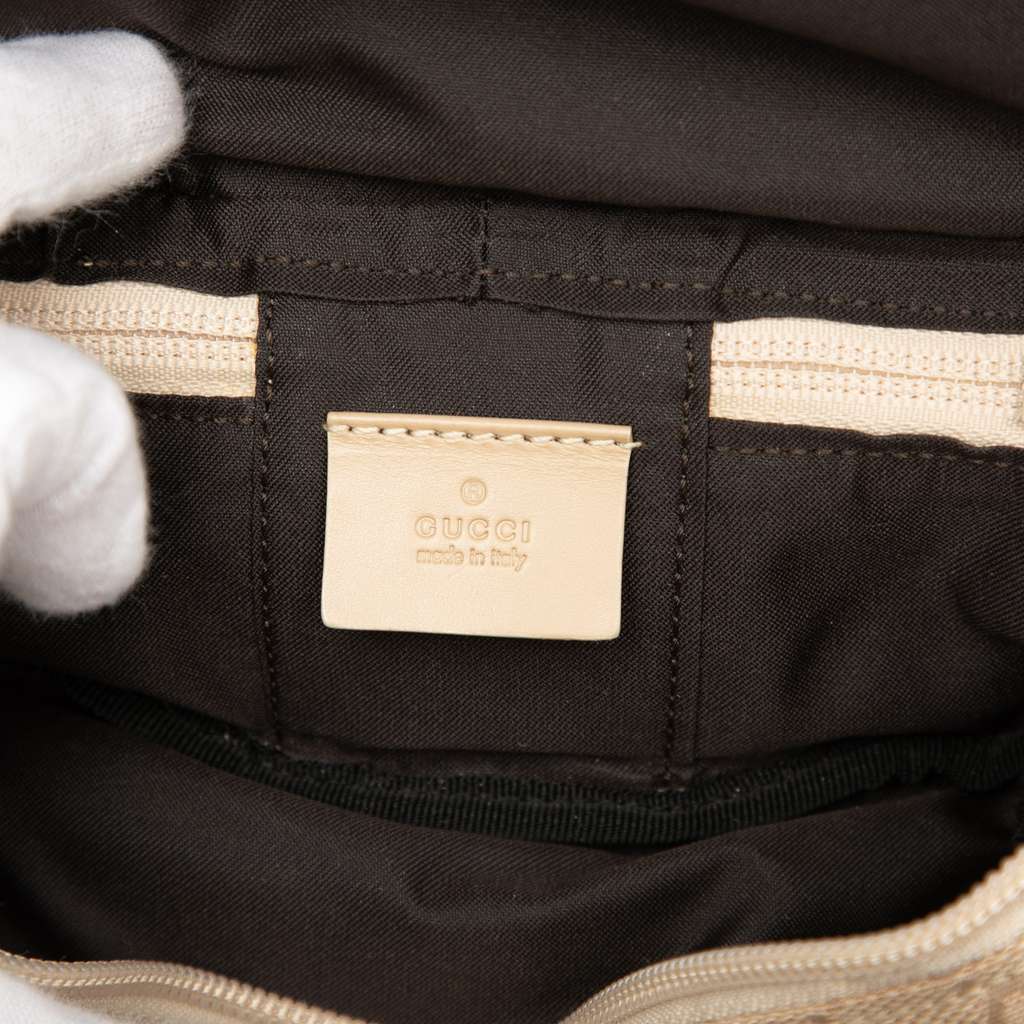 Gucci GG Canvas Drawstring Pouch Beige Canvas Very good condition - Box View