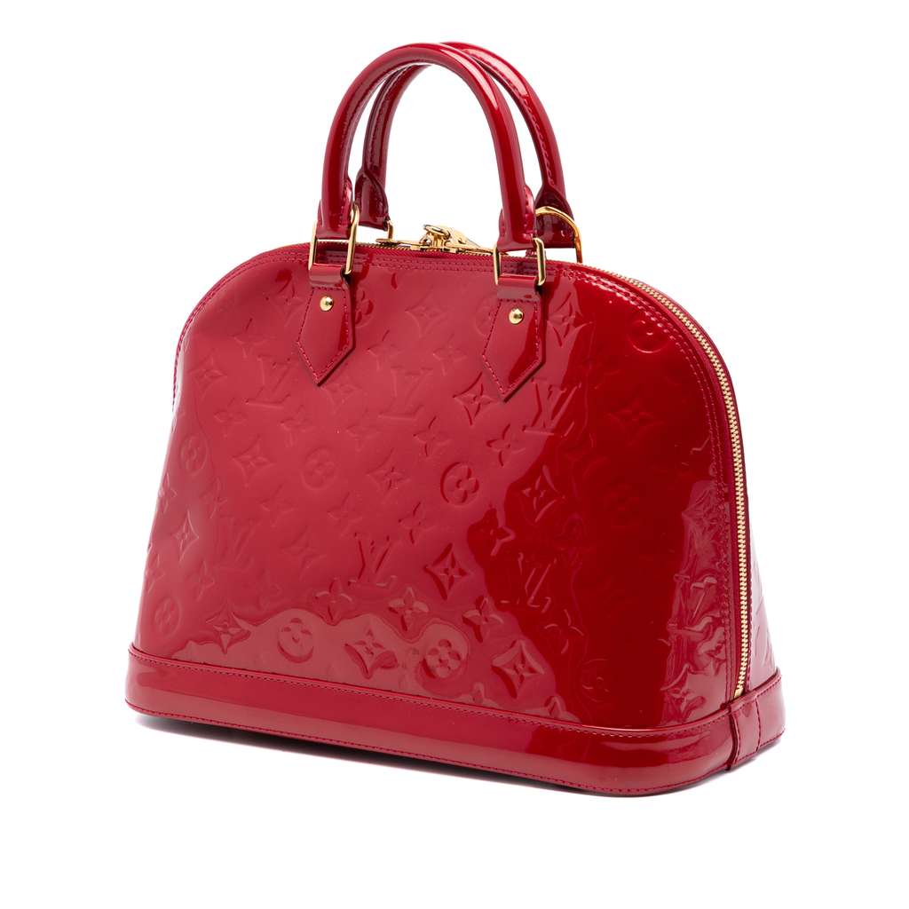 Louis Vuitton Monogram Vernis Alma PM Red Leather Very good condition - Back View