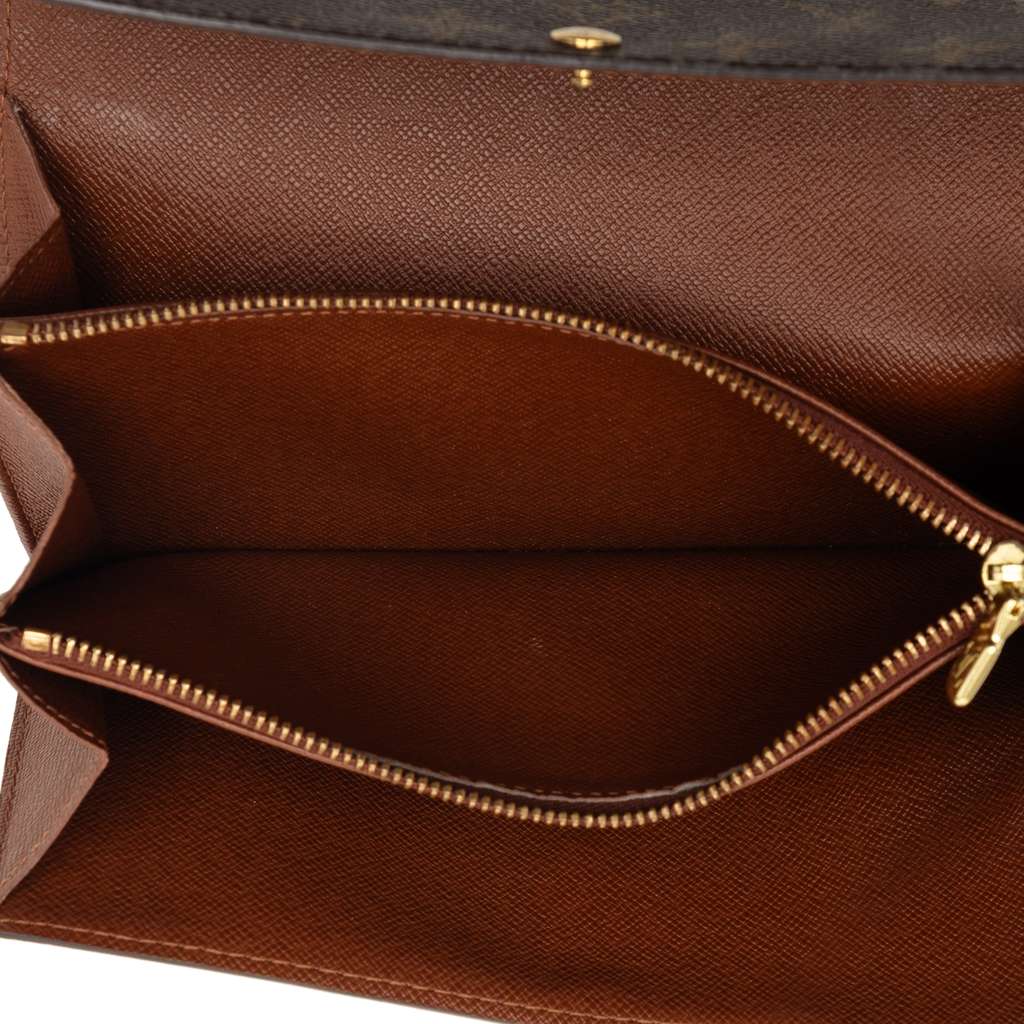 Louis Vuitton Monogram Sarah Long Wallet Brown Very good condition - Model View