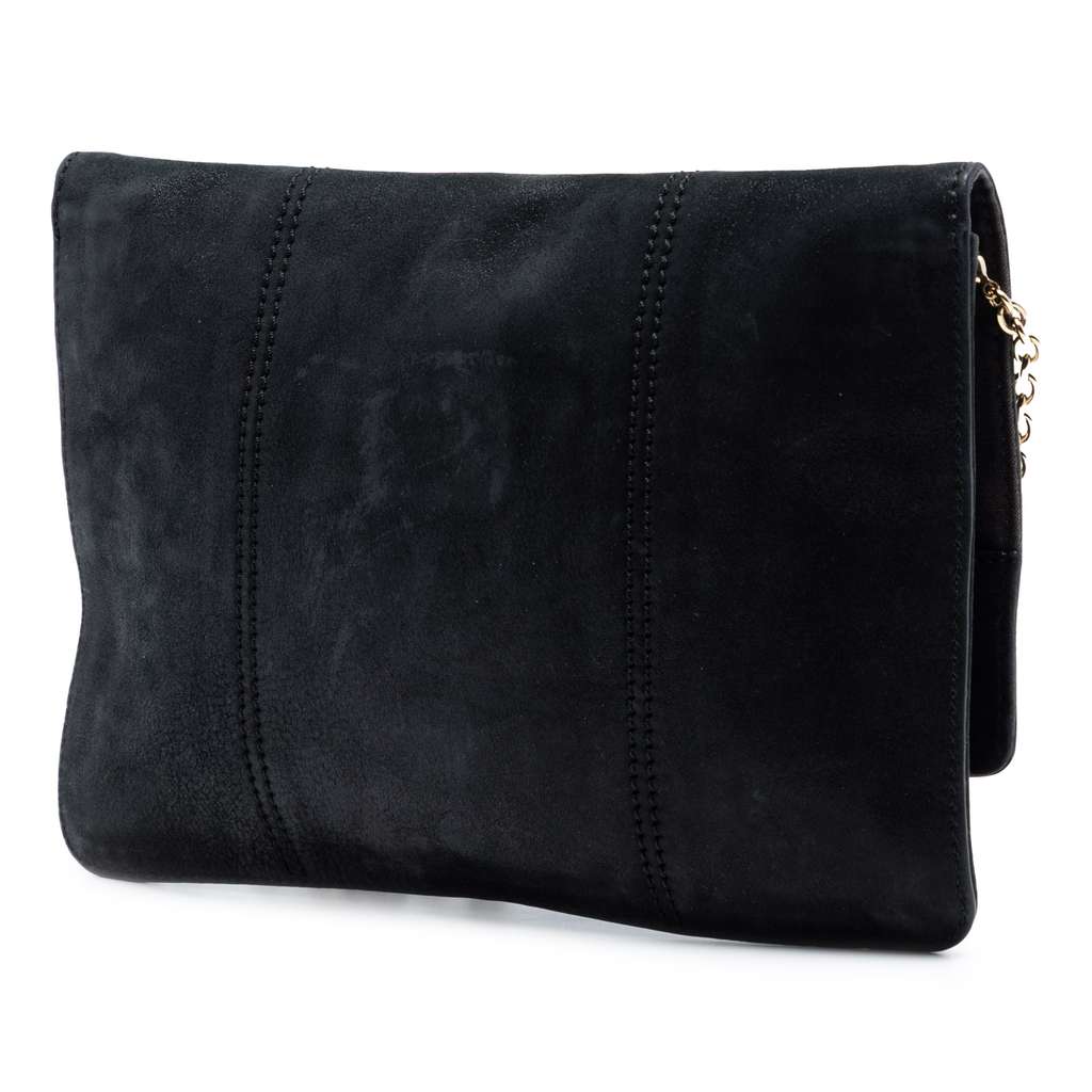 Fendi Nubuck FF Chain Flap Black Leather Very good condition - Back View