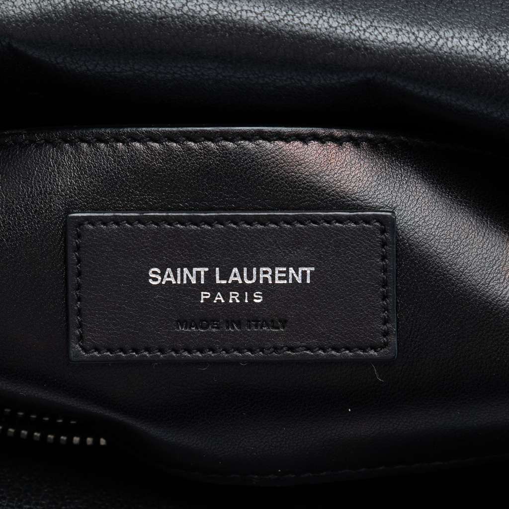 Saint Laurent Medium Chevron Sheepskin Monogram College Satchel Black Leather Very good condition - Box View