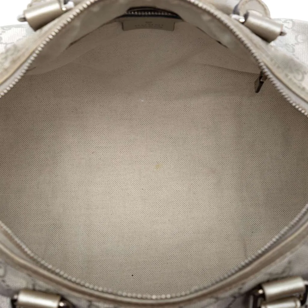 Gucci Medium GG Imprime Joy Boston Bag Silver Canvas Very good - Model View