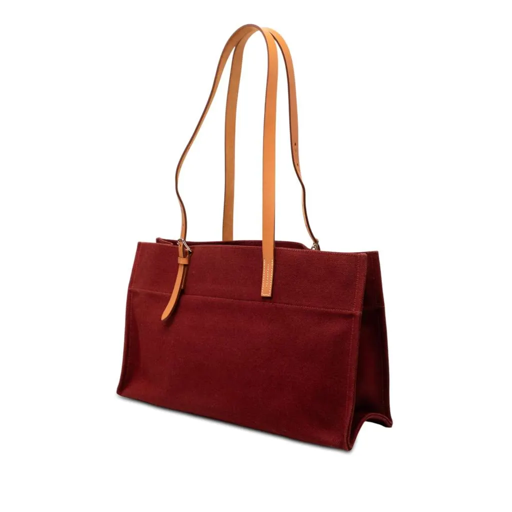 Hermès Toile Etriviere Elan Tote Red Canvas Very good - Back View