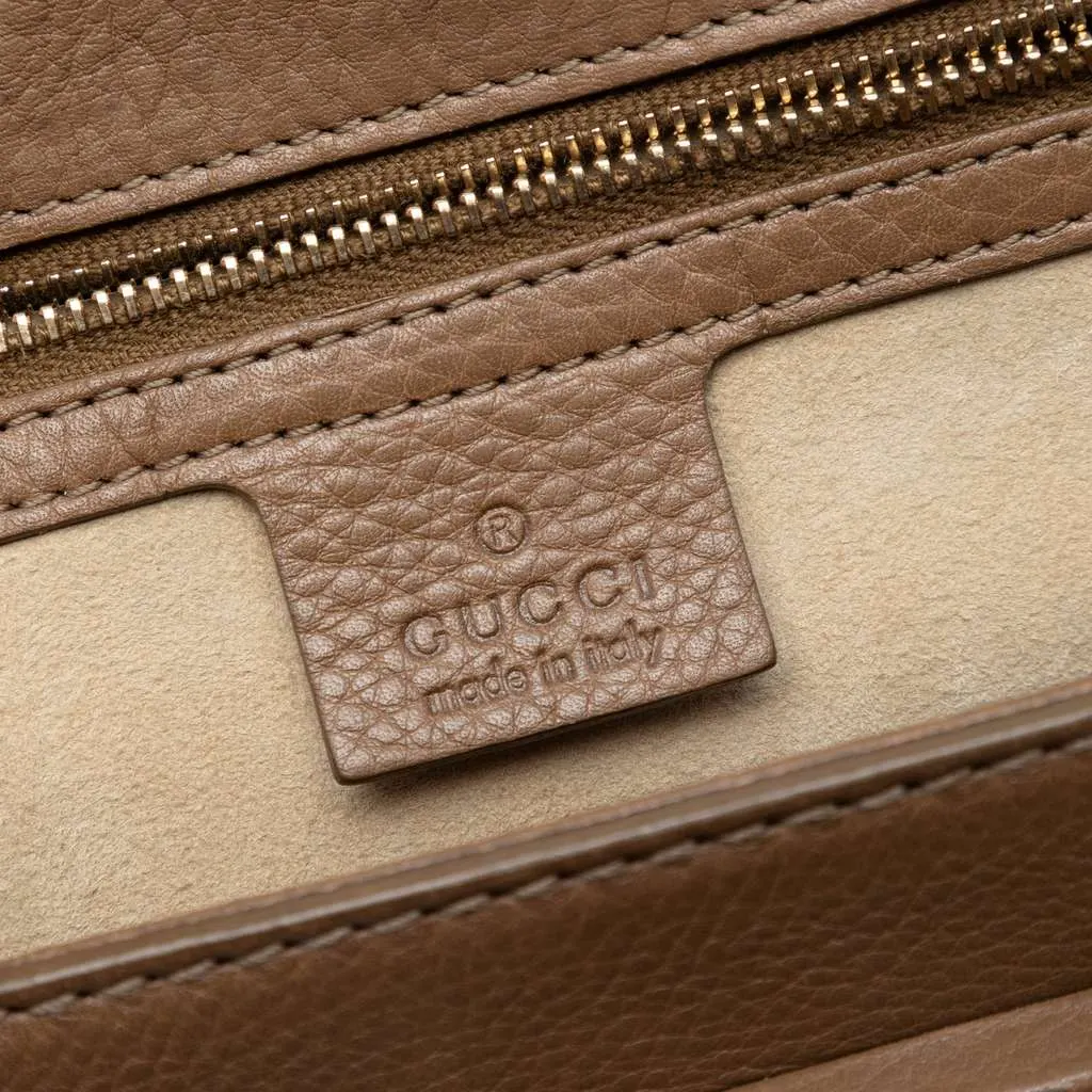 Gucci Medium Calfskin New Bamboo Top Handle Bag Brown Leather Very good - Box View