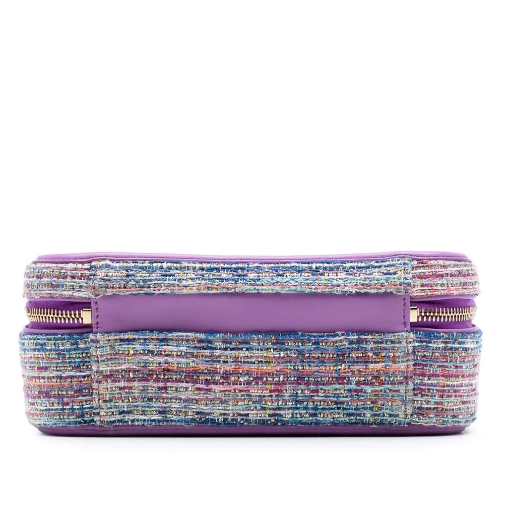 Chanel Small Tweed CC Filigree Vanity Case Purple Tweed Very good - Inside View