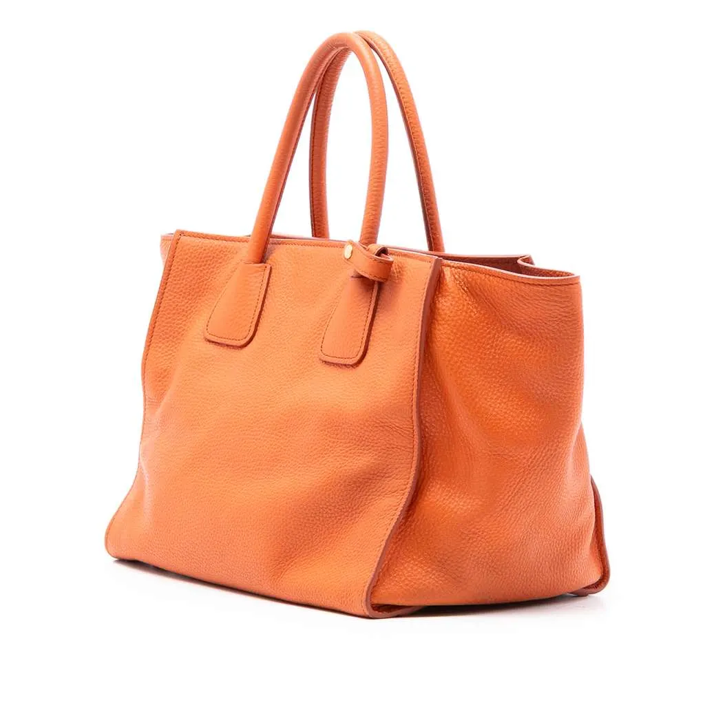 Prada Vitello Phenix Shopping Tote Orange Leather Very good - Back View