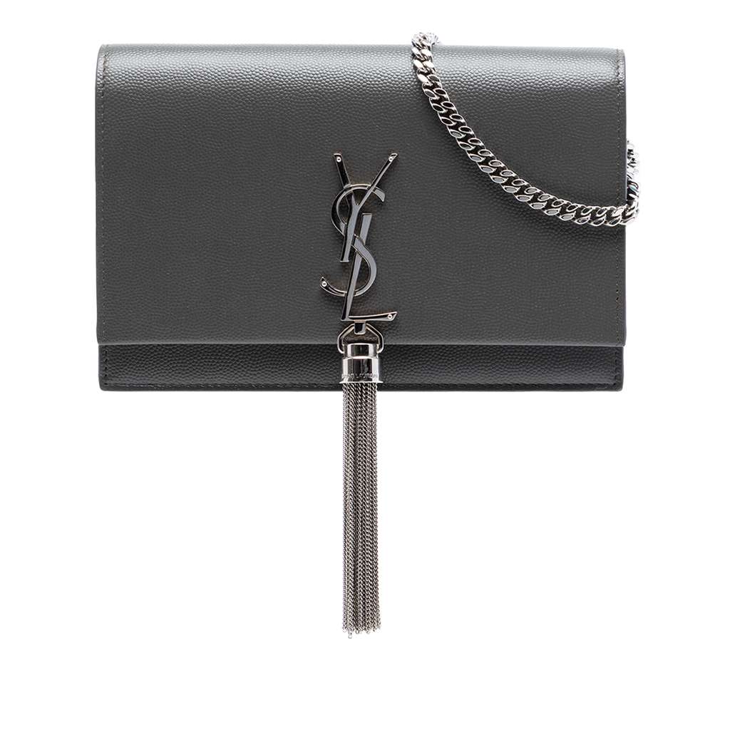 Saint Laurent Grain de Poudre Monogram Kate Tassel Wallet on Chain