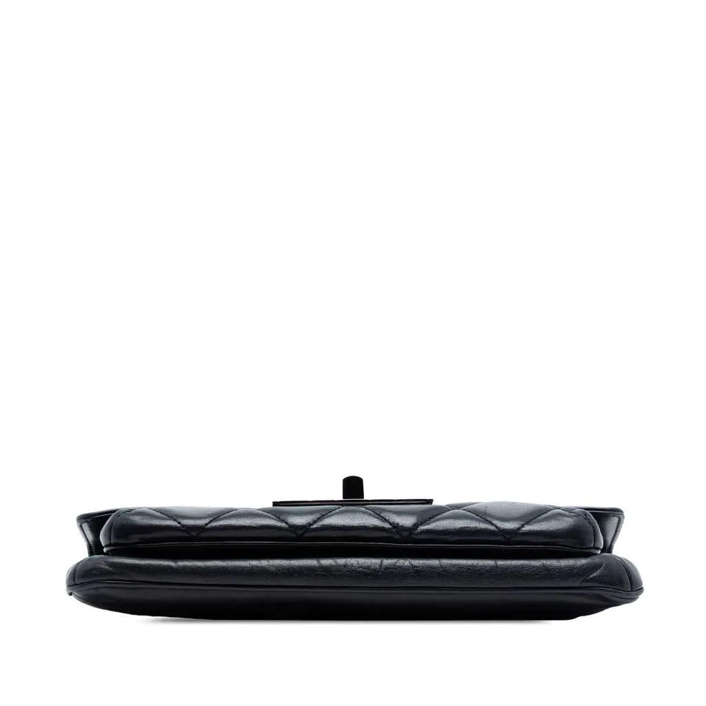 Chanel Quilted Lambskin Giant Mademoiselle Turnlock Shoulder Bag Black Leather Very good - Inside View