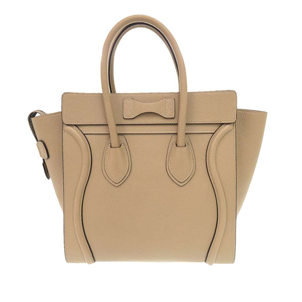 Celine Micro Leather Luggage Tote Beige Leather Very good condition - Back View