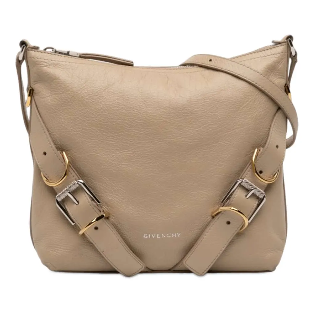 Givenchy Small Leather Voyou Crossbody Beige Leather Very good - Front View