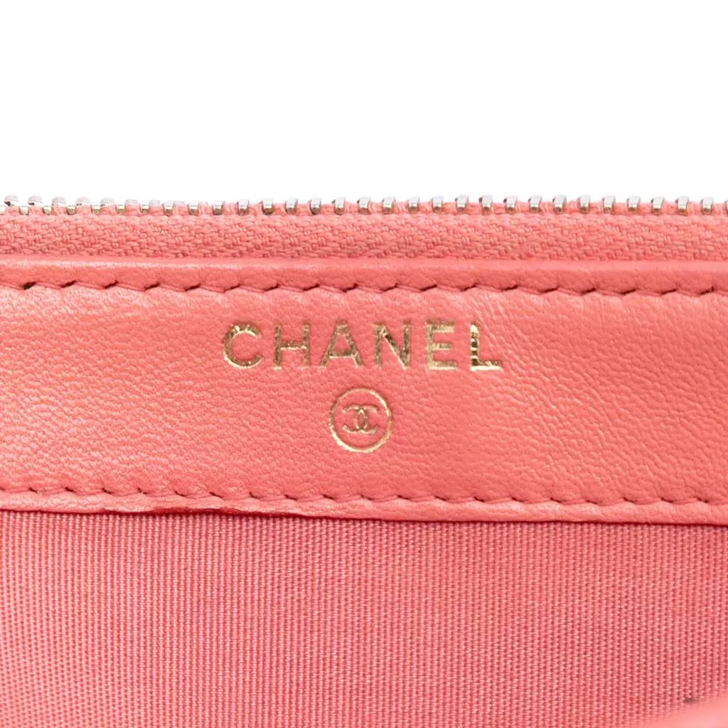 Chanel Quilted Caviar Boy Double Zip Clutch With Chain Pink Leather Very good - Box View