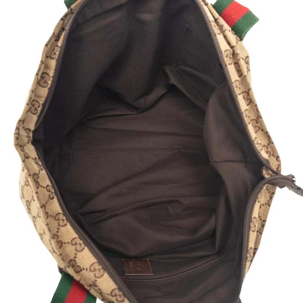 Gucci GG Canvas Web Tote Beige Canvas Very good - Model View