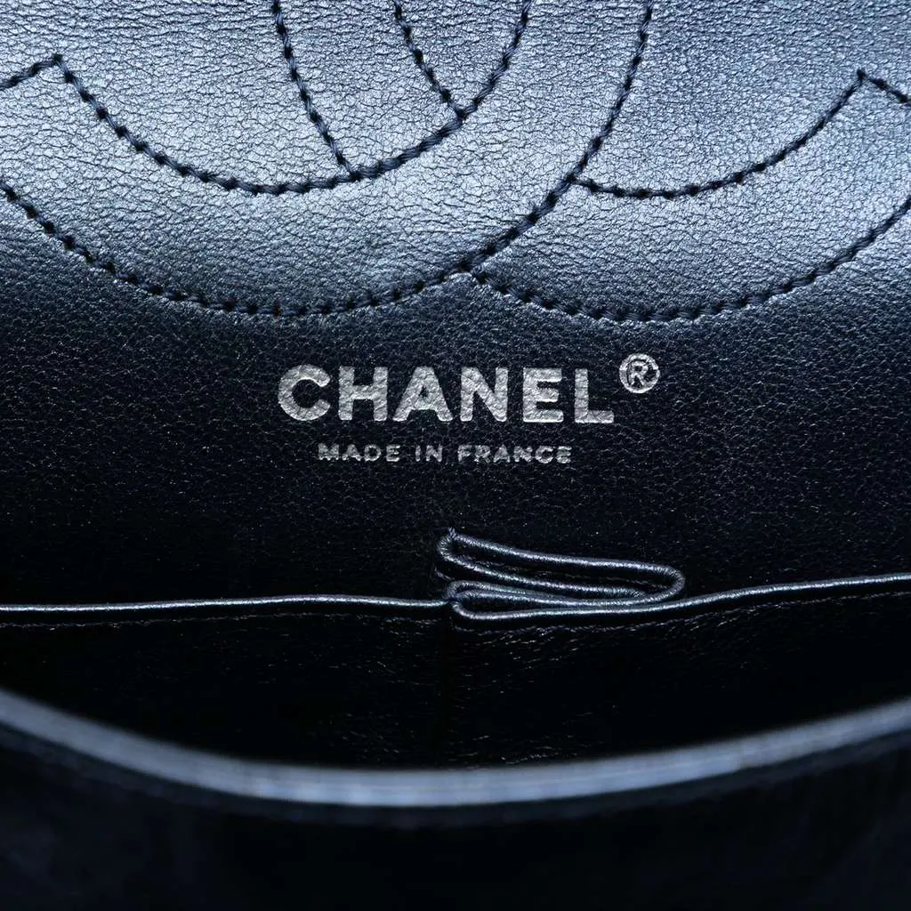 Chanel Quilted Metallic Aged Calfskin Reissue 2.55 Double Flap 226 Blue Leather Very good - Box View