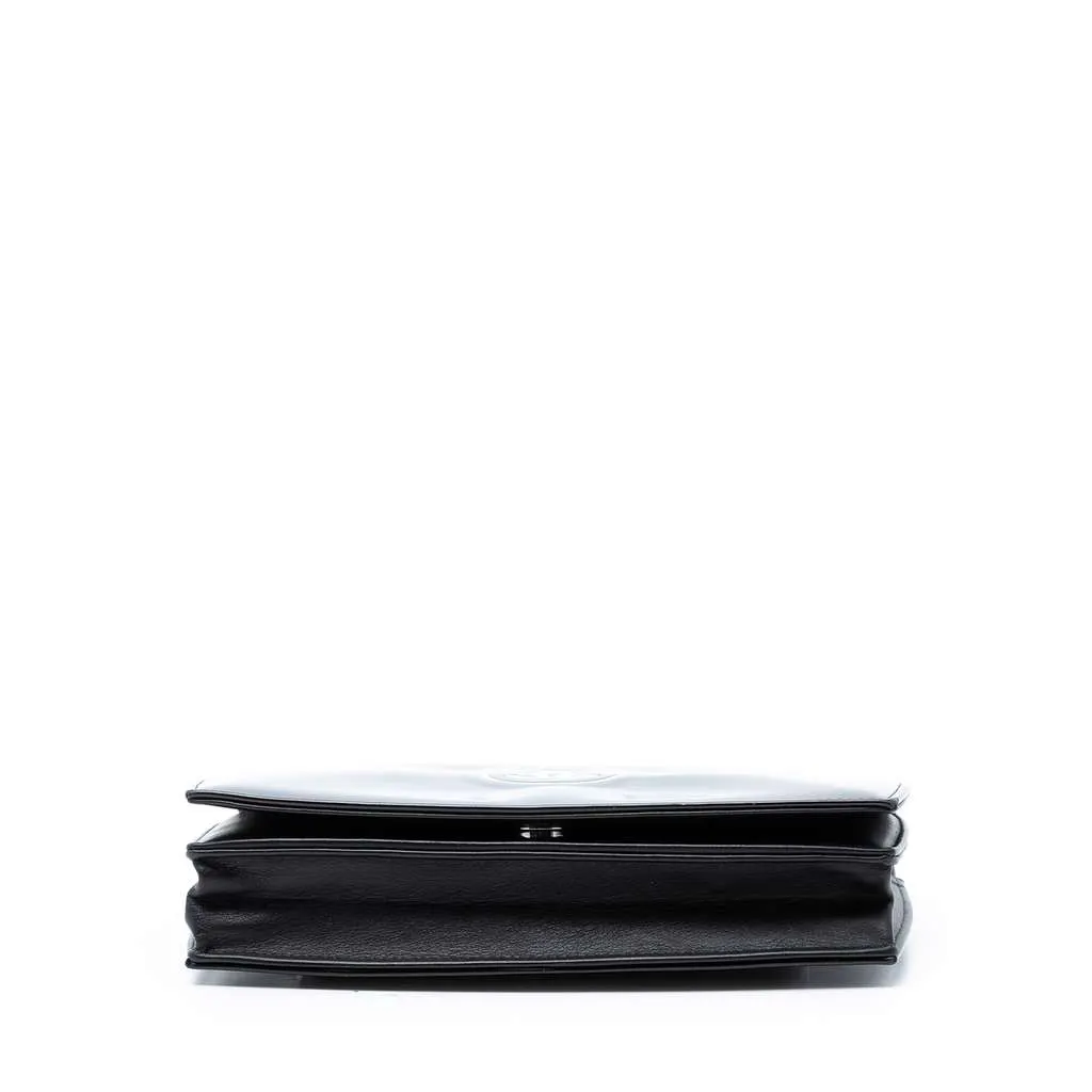 Chanel CC Patent Wallet On Chain Black Leather Very good - Inside View