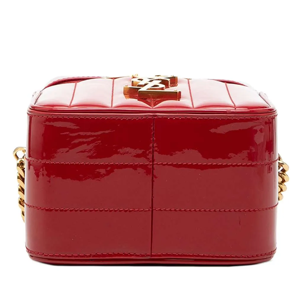 Saint Laurent Matelasse Patent Monogram Vicky Vanity Bag Red Leather Very good - Inside View