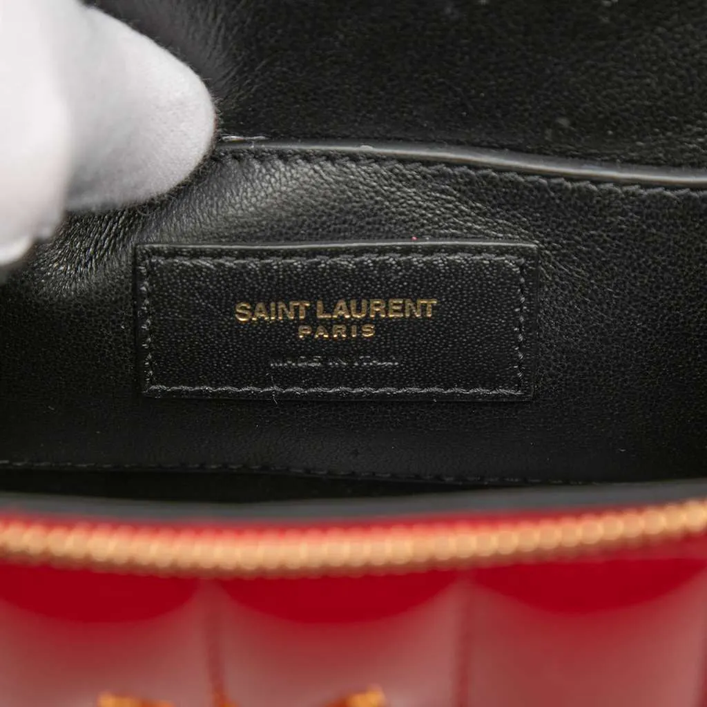 Saint Laurent Matelasse Patent Monogram Vicky Vanity Bag Red Leather Very good - Box View