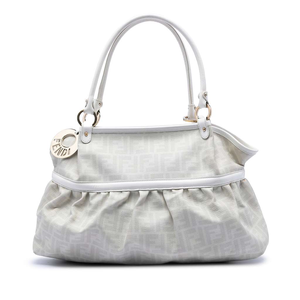Fendi حقيبة كتف كبيرة من قماش زوكا المطلي