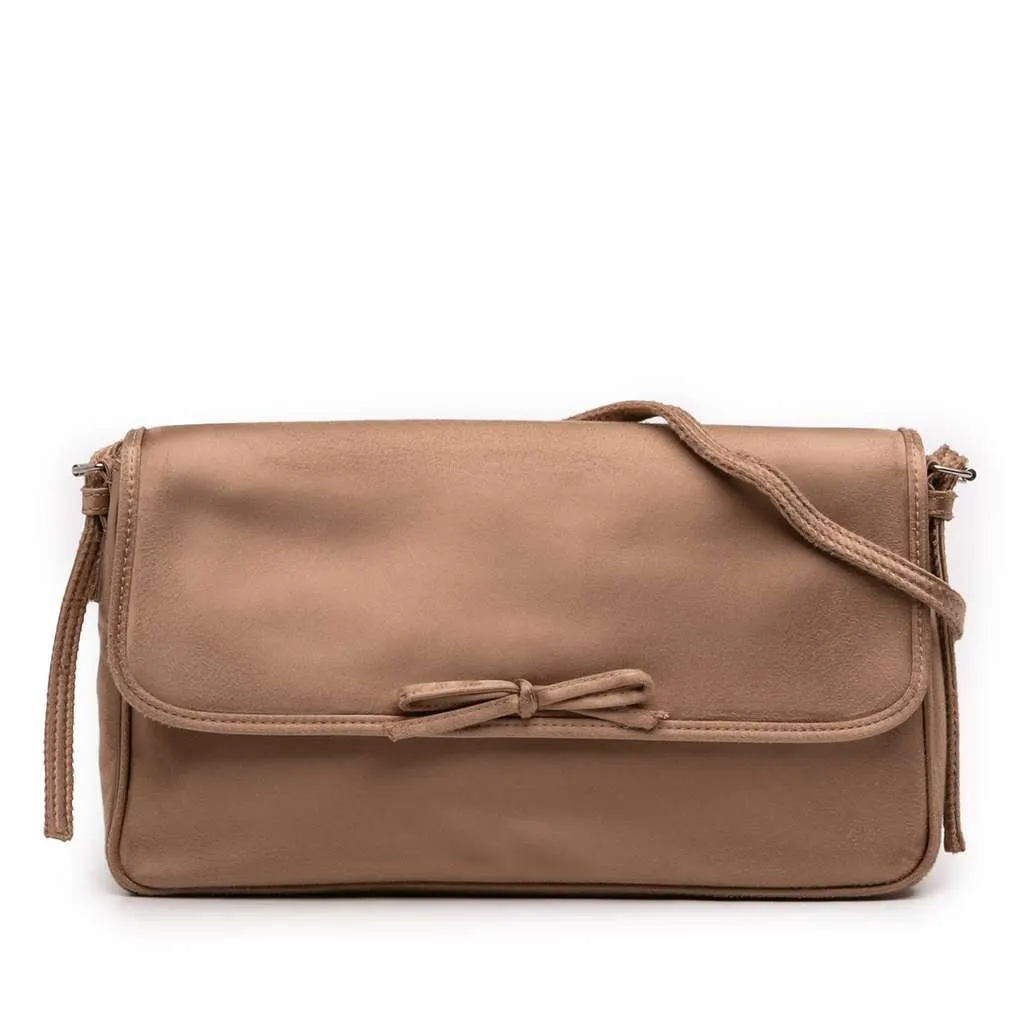 Balenciaga Distressed Satin Leopolda Pochette Brown Satin Very good - Front View