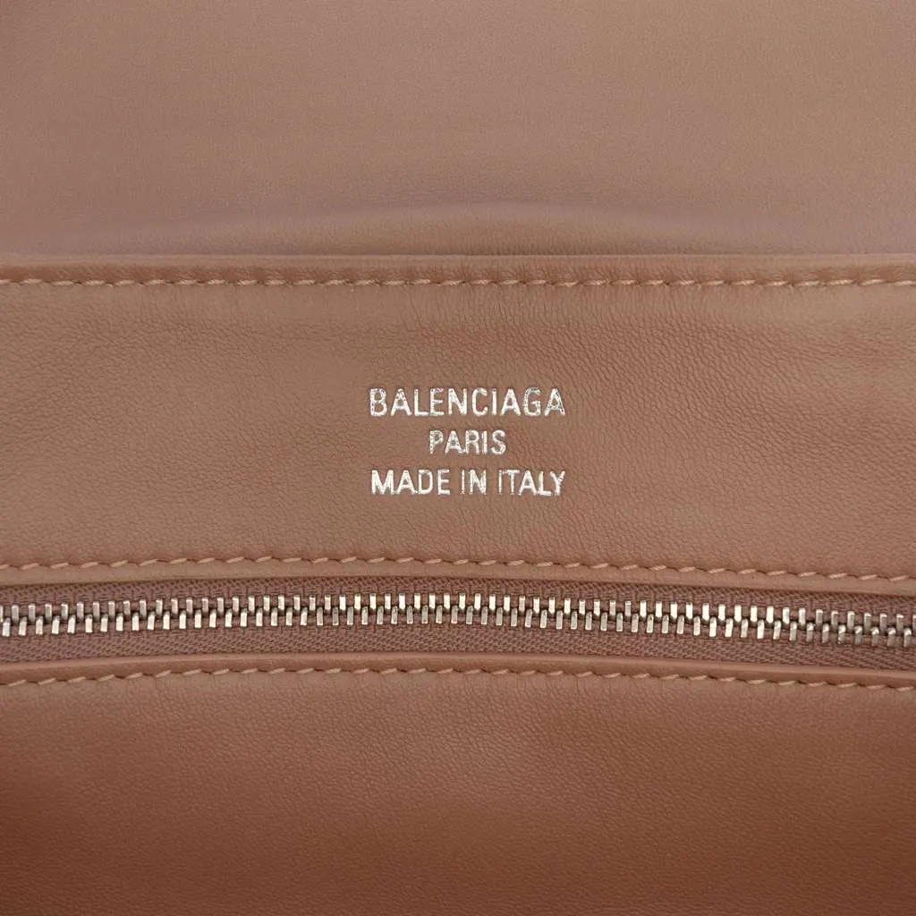 Balenciaga Distressed Satin Leopolda Pochette Brown Satin Very good - Box View