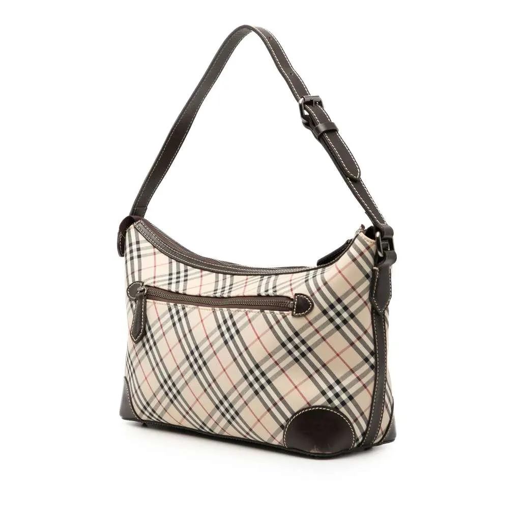 Burberry Nova Check Canvas Shoulder Bag Beige Canvas Very good - Back View