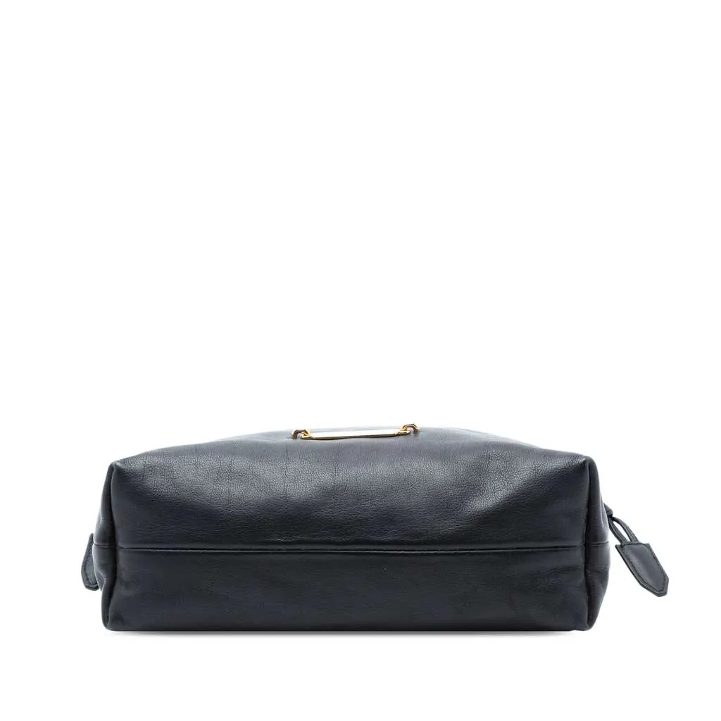 Burberry House Check Canvas and Calfskin Little Crush Crossbody Black Leather Very good - Inside View