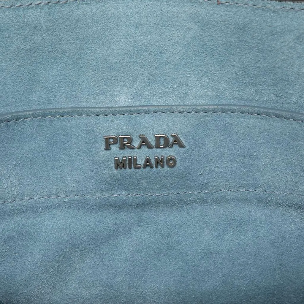 Prada Glace Calf Etiquette Tote Grey Leather Very good - Box View
