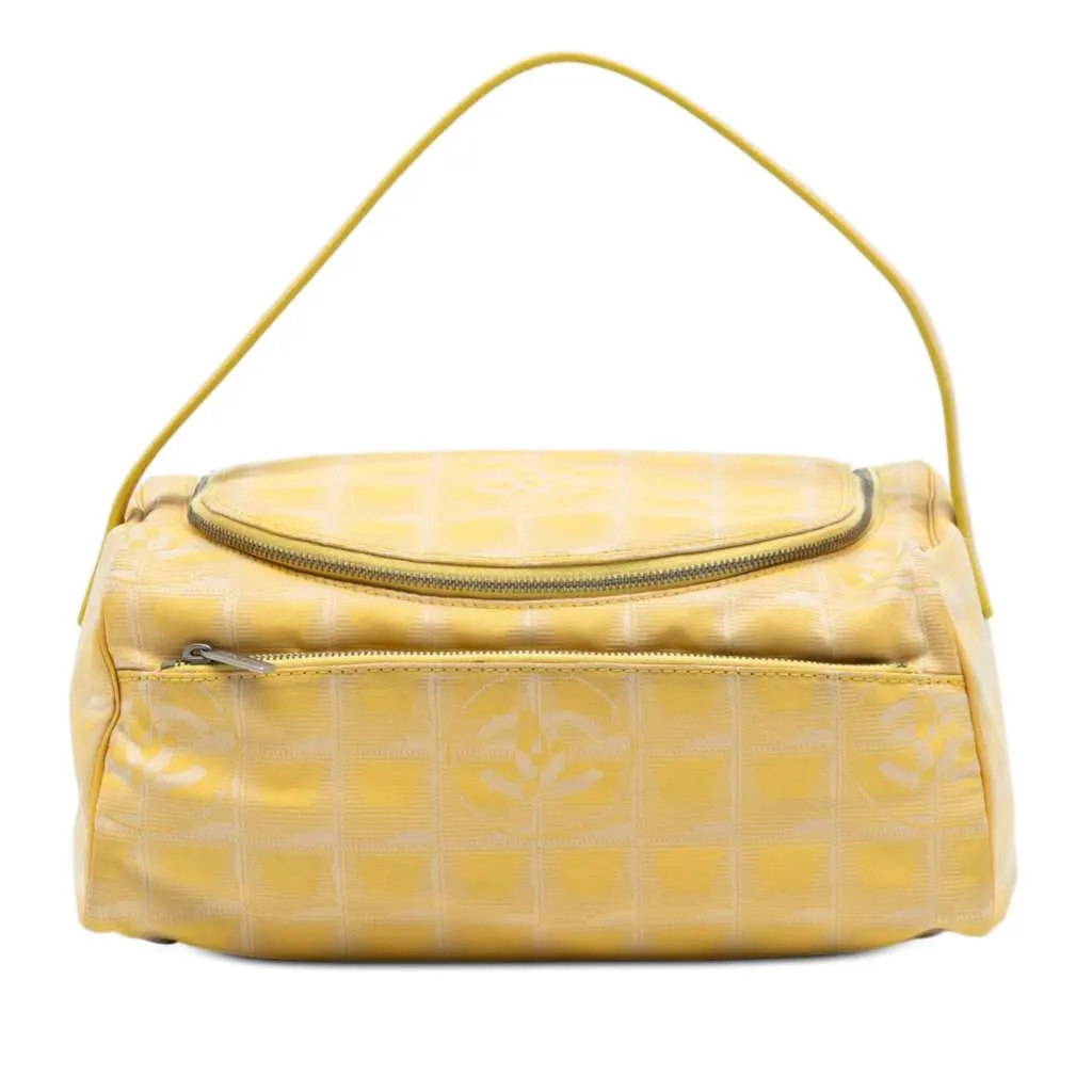 Chanel New Travel Line Nylon Vanity Bag Yellow Very good - Front View