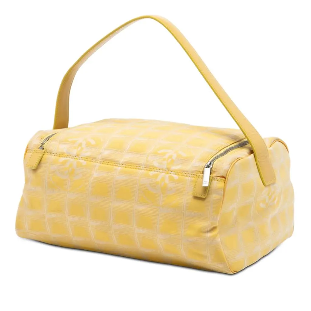 Chanel New Travel Line Nylon Vanity Bag Yellow Very good - Back View