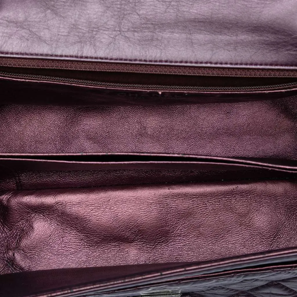 Chanel Quilted Aged Calfskin Reissue 2.55 Double Flap 225 Purple Leather Very good - Model View