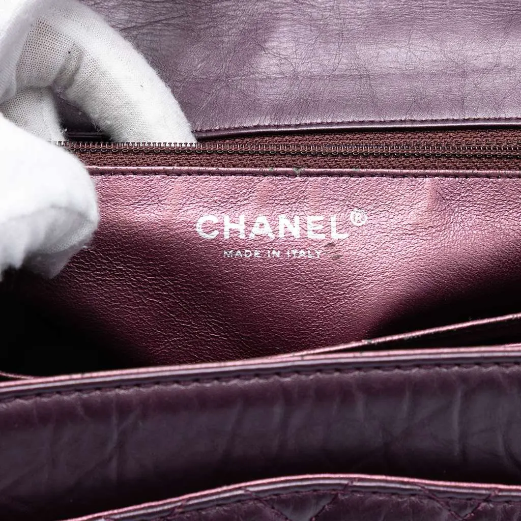 Chanel Quilted Aged Calfskin Reissue 2.55 Double Flap 225 Purple Leather Very good - Box View