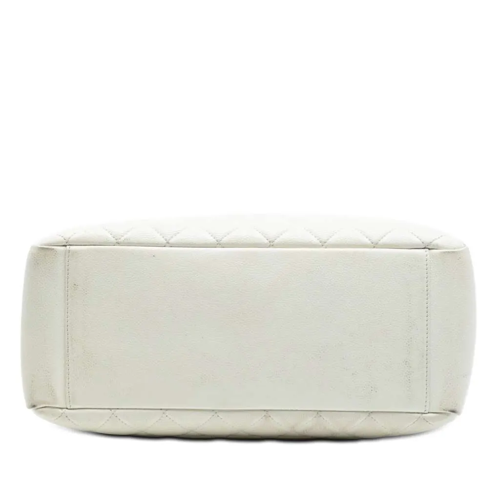 Chanel Caviar Grand Shopping Tote White Leather Very good - Inside View