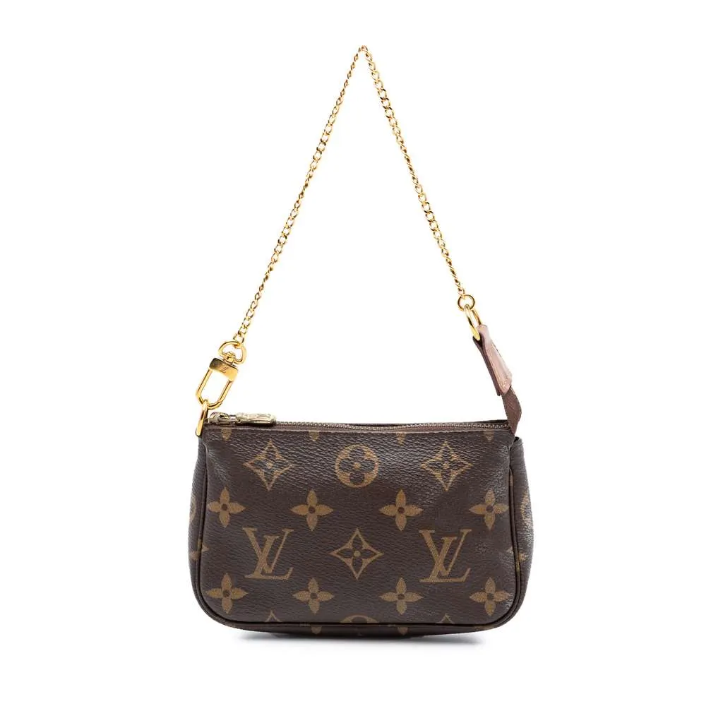 Louis Vuitton Monogram Mini Pochette Accessoires Brown Very good - Front View