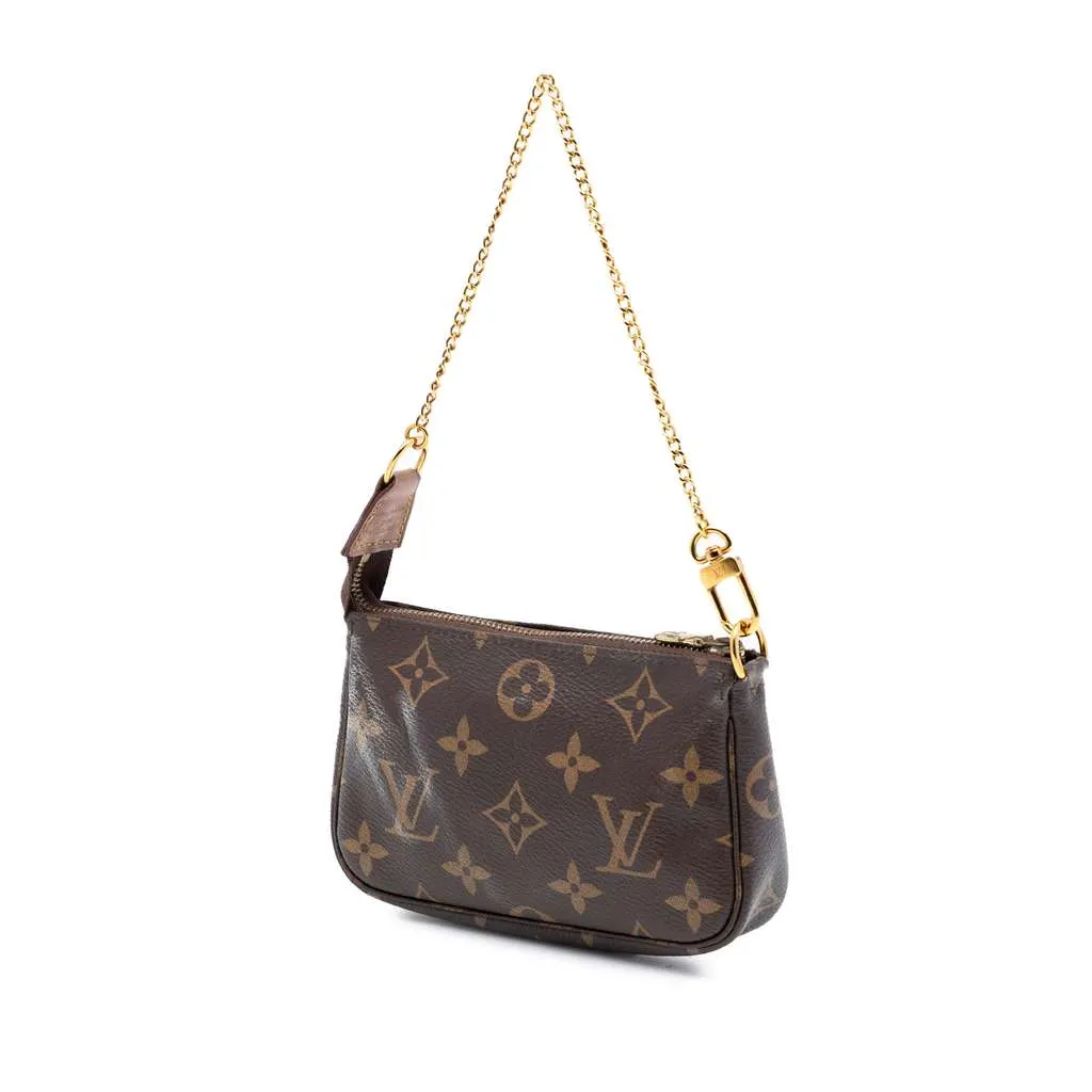 Louis Vuitton Monogram Mini Pochette Accessoires Brown Very good - Back View