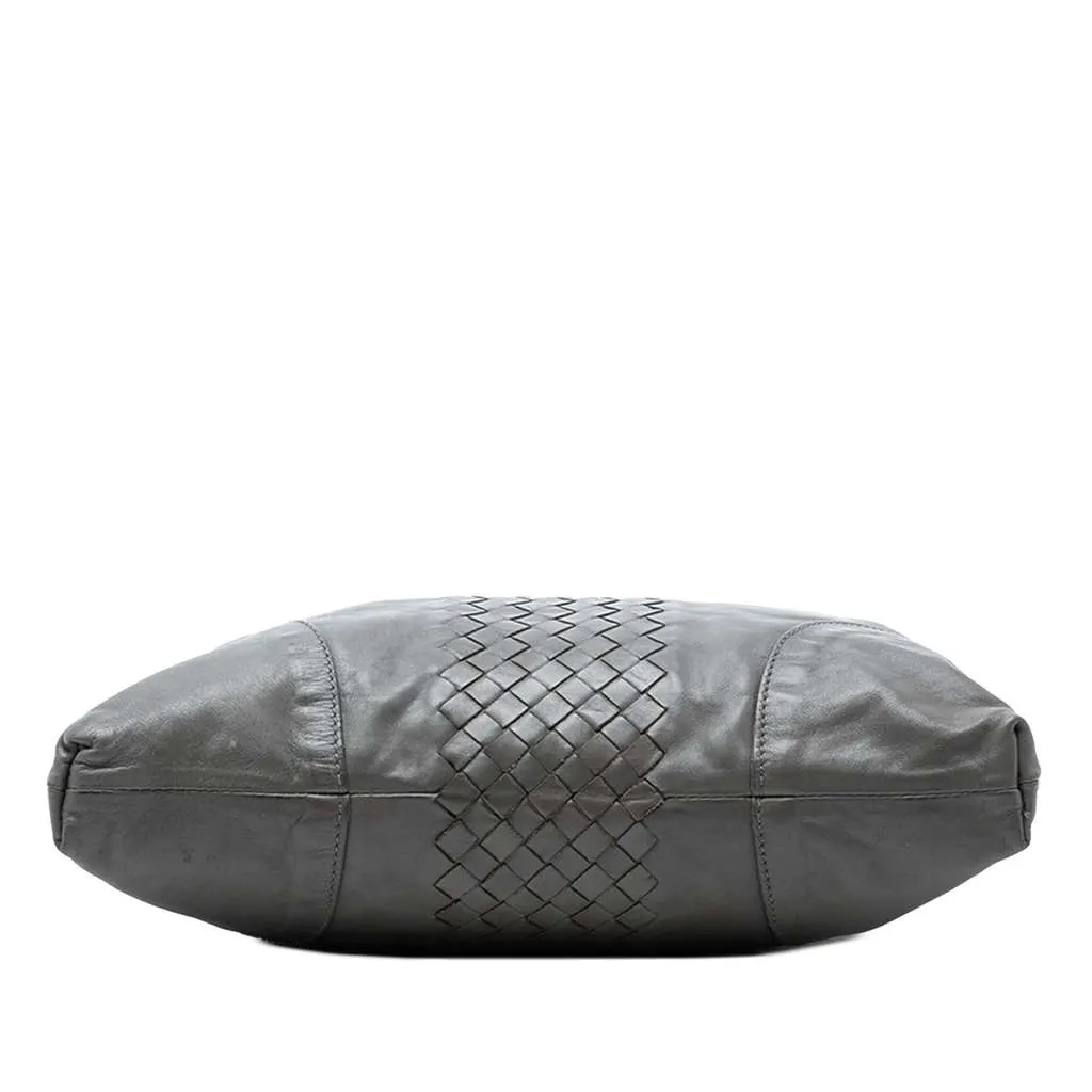 Bottega Veneta Intrecciato Trimmed Nappa Convertible Tote Grey Leather Very good - Inside View