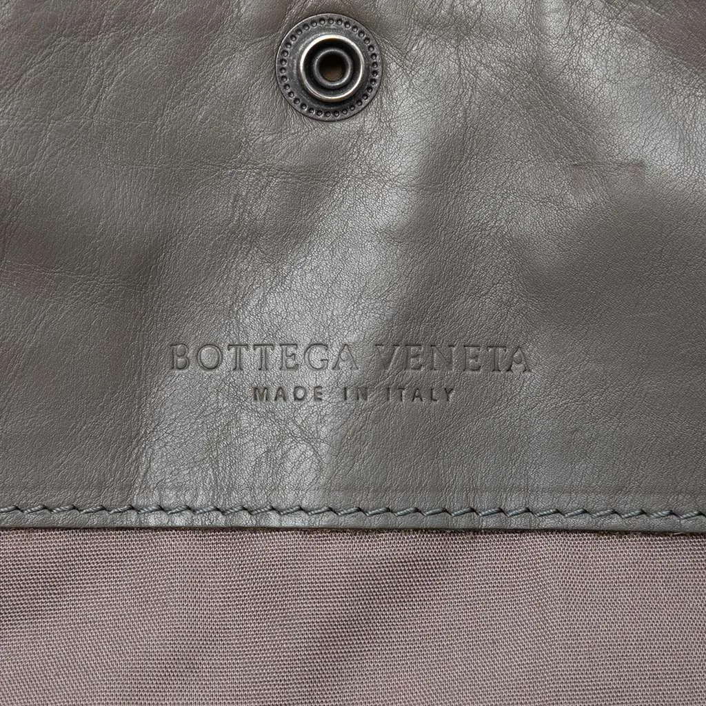 Bottega Veneta Intrecciato Trimmed Nappa Convertible Tote Grey Leather Very good - Box View