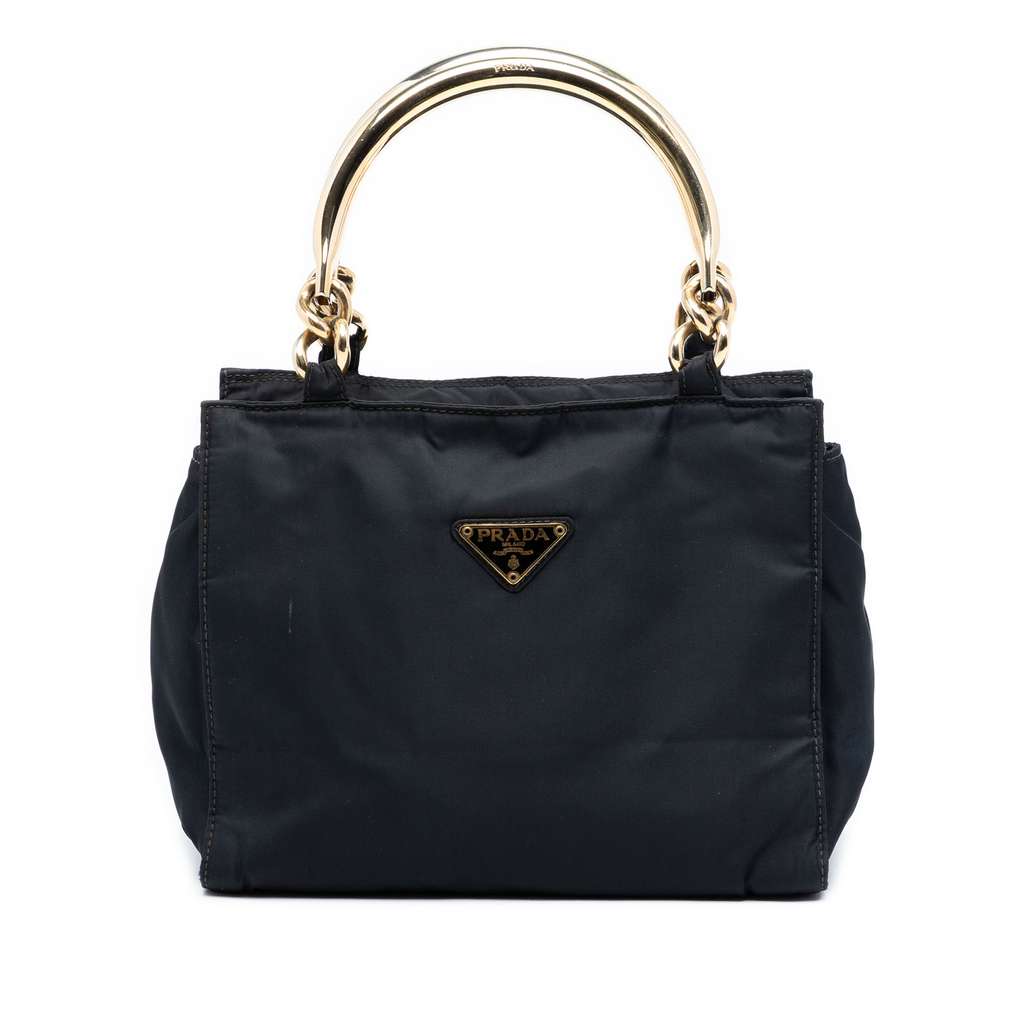 Prada حقيبة تيسوتو بمقبض معدني