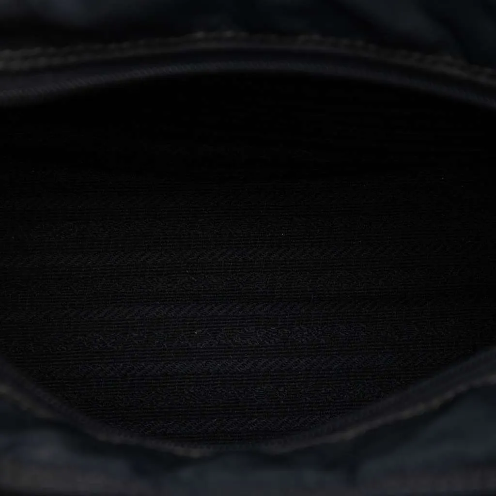 Prada Tessuto Metal Handle Bag Black Very good - Model View
